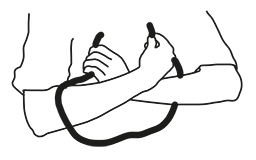 Ett rep och två armar, illustration.