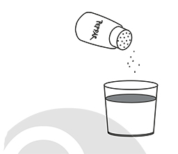 Vattenglas och finmalen peppar, illustration.
