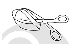 Möbiusband och en sax, illustration.
